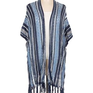 Blue Striped Women's Cardigan